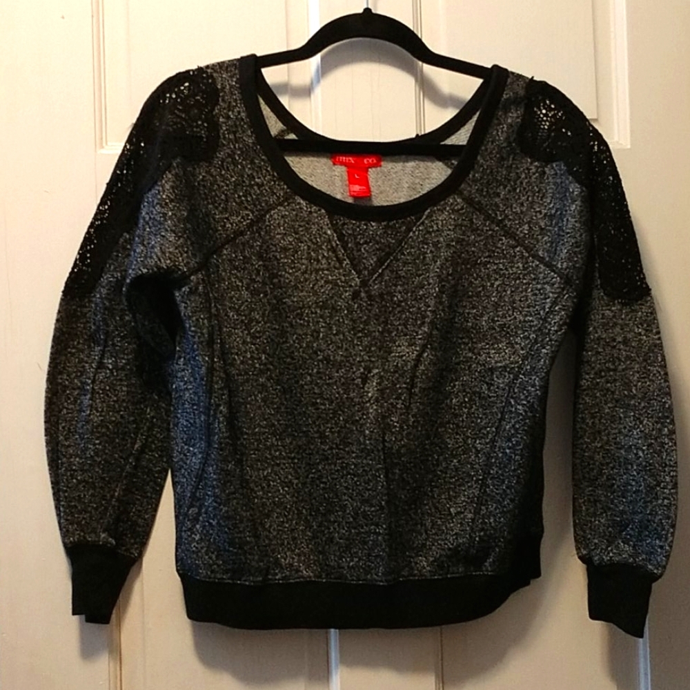 Lace sleeve sweater